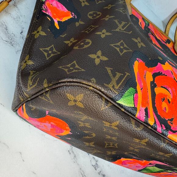 Louis Vuitton Roses Neverfull Bag Stephen Sprouse Monogram Vintage Shoulder Tote - Picture 12 of 15